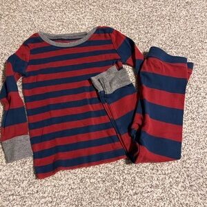 Old Navy Red and Blue Striped Kids Pajama Set
